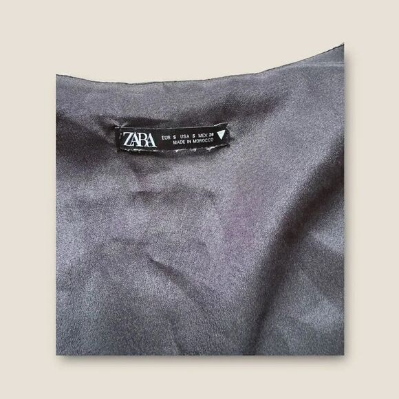 Zara Black Floral Bustier Crop Top - Picture 6 of 6